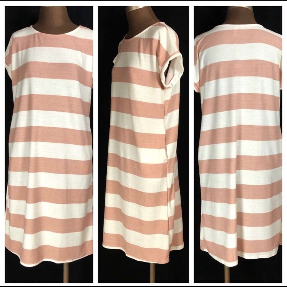 PinkBlush Knit T-Shirt Dress with Pockets sz 12